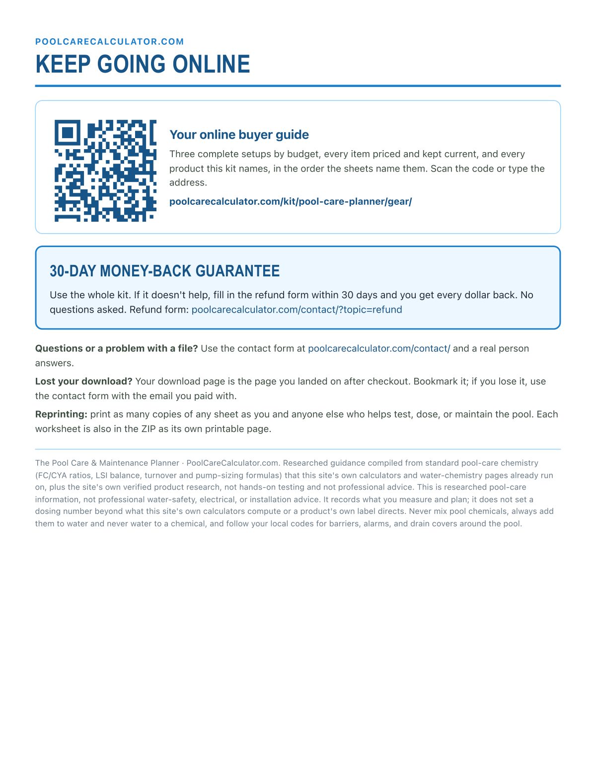 Buyer guide and guarantee